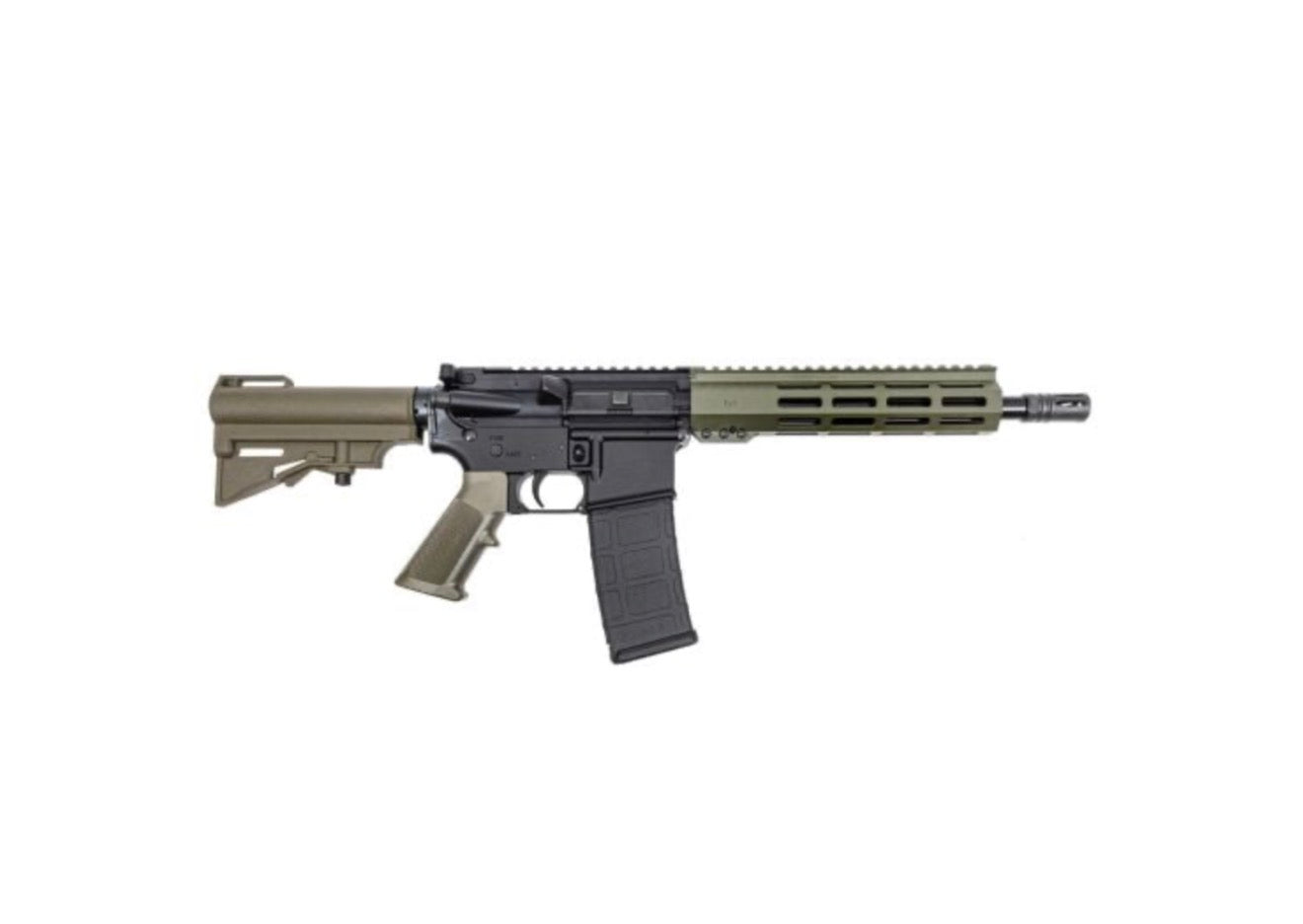 PSA 10.5" PISTOL-LENGTH 300AAC BLACKOUT NITRIDE 9" LIGHTWEIGHT HEX M-LOK CLASSIC HAR-15 PISTOL, ODG.